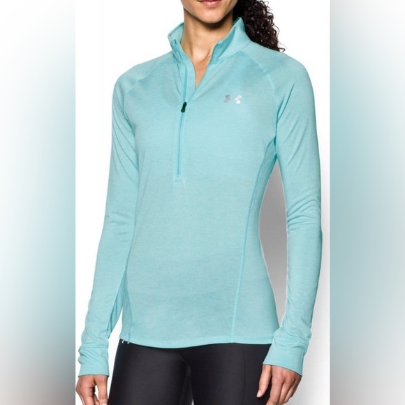 Under Armour Tops - Under armour blue tech 1/2 zip heatgear top
